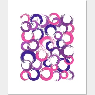 Vibrant Circle Design with Bold Paint Strokes Posters and Art